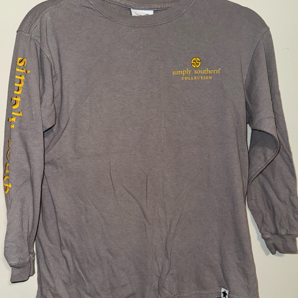 Simply Southern Youth Gray Shirt with Yellow Logo